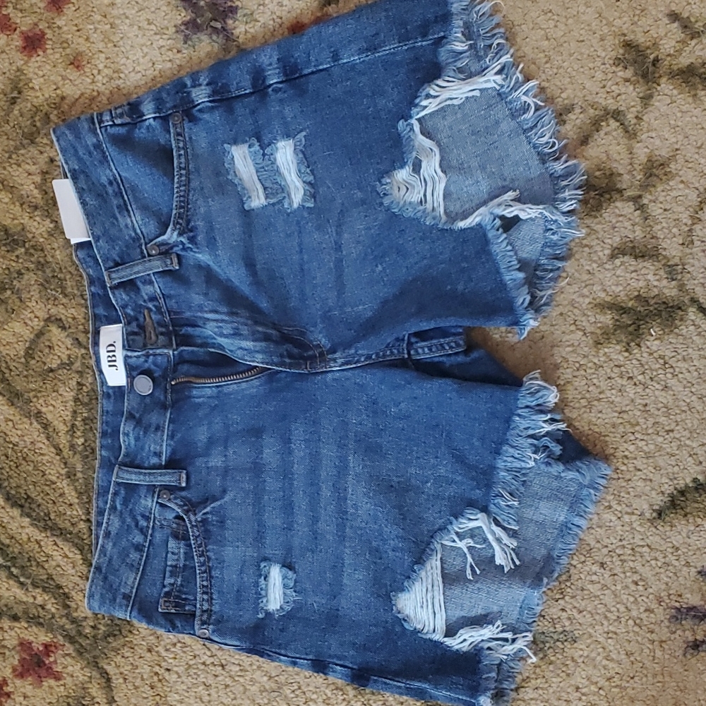 JBD Denim Distressed Boyfriend Shorts Size Large